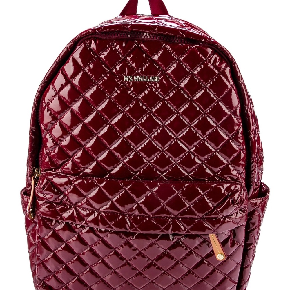 MZ Wallace Burgundy Quilted Backpack